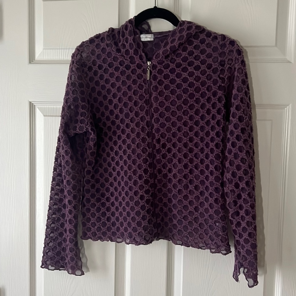 Vine‎ Street Sheer Purple Hoodie, Sz Small